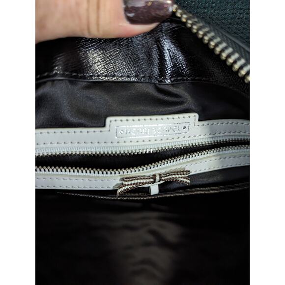 Henri Bendel West 57th Carry All Tote Handbag Saffiano Colorblock Black White - Picture 6 of 14